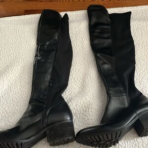 Black over knee boots